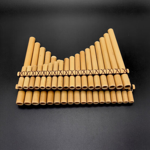 音弗悠悠18管苦竹南美排箫天然原生态可调音儿童学生成人手工自制乐器 自制材料套装 18管b1带皮苦竹 细