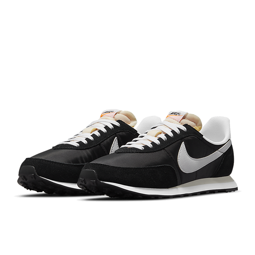耐克（Nike） Waffle Trainer 2 男士复古翻毛皮拼接时尚低帮休闲鞋运动跑步鞋 黑色白标DH1349-001 42.5码/US9