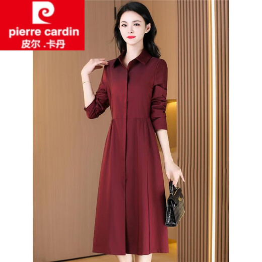 Veste de brise-vent pour femmes de Pierre Cardin pour femmes mi-longueur 2025 Nouveau style de tempérament Célébrité simple couche heureuse belle-mère printemps et manteau d'automne Nouveau produit Rose rouge xl