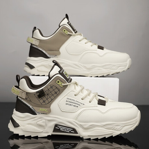
Mountain Flower Creek [optional with velvet] Men's shoes for autumn and winter new cotton shoes for sports and casual running thick soles versatile dad's trendy shoes Rice brown [regular version]-2601 43