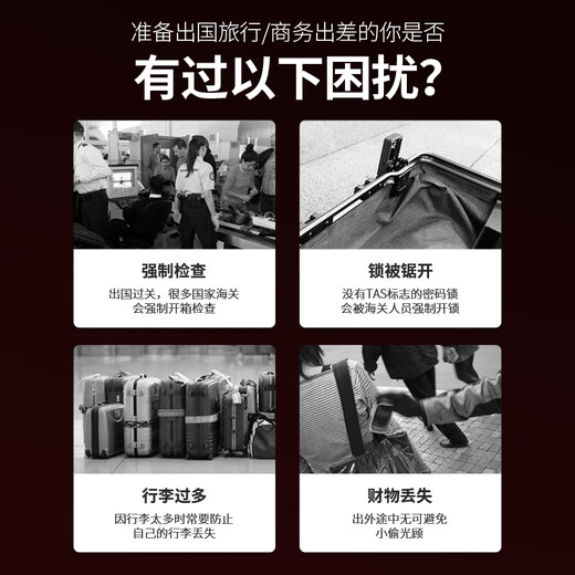 iGear挂锁密码锁TSA海关锁出国旅行箱包背包锁拉杆行李箱锁柜挂锁 缆绳挂锁 JM-719-B