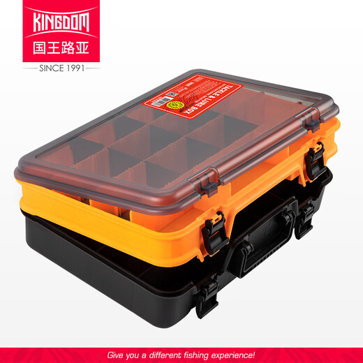 King Lure Lure Box Fishing Box Large Capacity Double Layer Multifunctional Bait Box Tool Box Large Size Lure Accessories Storage Box Vibrant Orange