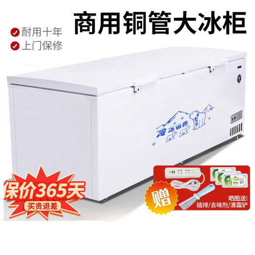 艾喜仕 卧式大冰箱 冰柜商用冷链大容量冰箱家用酒店厨房餐饮后厨冷藏保鲜冷冻两用铜管卧式冷柜单温雪柜 688铜管单温/长1.7米