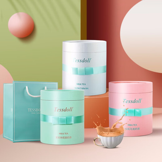 Tessdoll original hand-brewed milk tea powder bagged instant jasmine osmanthus white peach oolong white peach oolong milk tea 1 barrel
