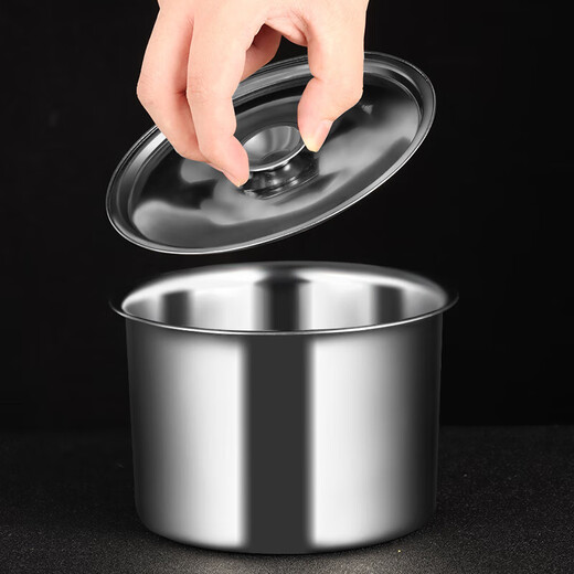 Baijie seasoning jar stainless steel seasoning jar flavor cup with lid seasoning box thickened lard jar seasoning barrel oil basin seasoning jar