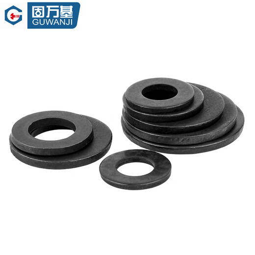 Guwanji black grade 12 flat gasket metal screw flat washer thickened and thin meson round national standard fastener collection 12.9 grade M8x16x1.6 (50 pieces)