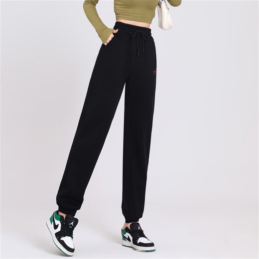 
Sailifu Extended version tall gray sports pants for women in autumn and winter casual pants for velvet thickened legs straight long trousers black extended single pants 9903 XXL (recommended 145 Jin [Jin equals 0.5 kg])