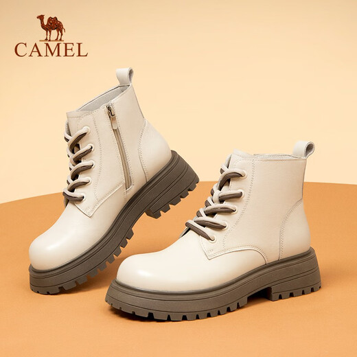 Camel (Kamel) Martin -Stiefel für Frauen im Herbst und Winter Neue komfortable Casual Women's Shoes Short Stiefel Britische Mango -Head Frauenstiefel LF222W7732 M White 36 36