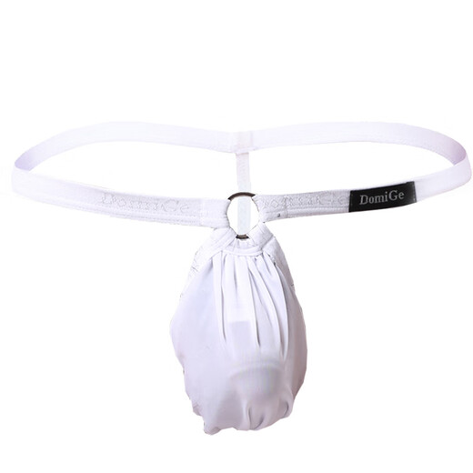 DomiGe men's one-thread thong sexy ice silk seamless low-waist high-cut T-pants with thin straps and narrow straps invisible hot underwear Orange 5276 1 pair M1.9-2.2 feet