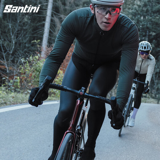 SANTINI One-piece Cycling Suit Warm DRY Men's Winter Rainproof C3 Pad Suitable for -8~5 Degrees Black L