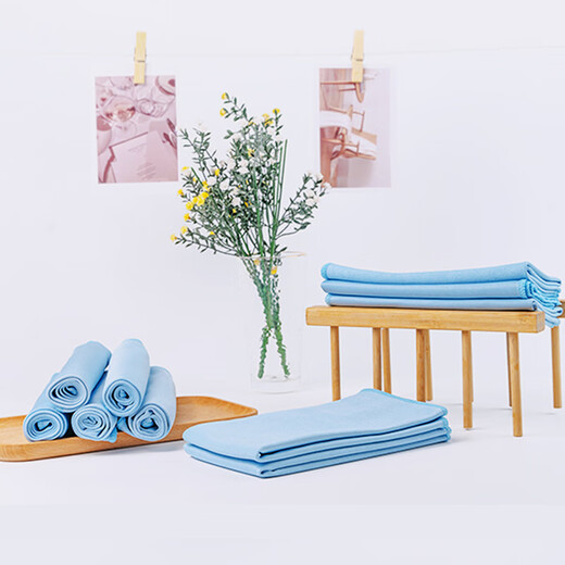 Amberson Glass Cleaning Artifact Mirror Traceless Polishing Rag Strongly Absorbs Water and Does Not Shed Hair Bathroom Wine Glass Cleaning Towel Cleaning Cloth Sky Blue Mirror Cloth 7 (40*40cm)