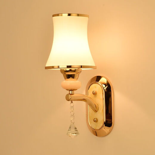 Yaotian remote control dimming wall lamp bedroom bedside lamp LED living room wall lamp hotel hotel stair corridor aisle lamp BD051-double head-cloth cover led warm light three-stop dimming