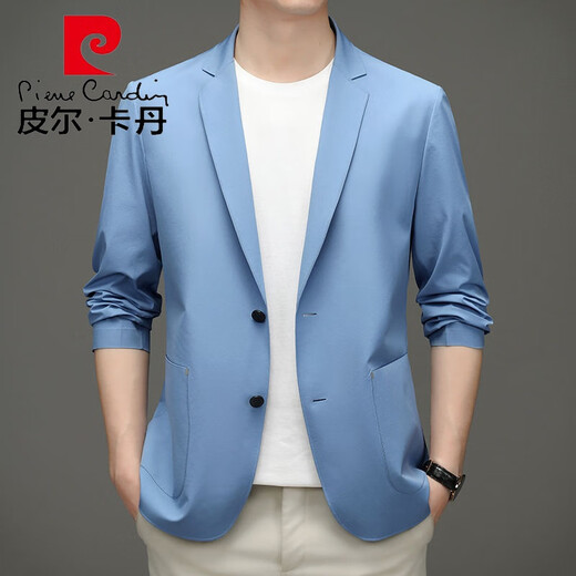 Pierre cardin French men's suit men's slim spring and autumn style business youth small suit casual men's single western jacket knitting khaki XL 180/96A 135-150Jin [Jin equals 0.5 kg]