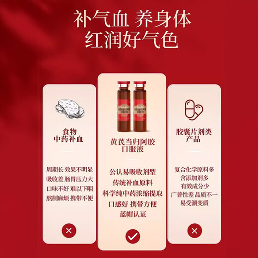 康恩贝黄芪当归阿胶口服液 女性改善营养性贫血保健品 【黄芪当归阿胶口服液】12支*5盒