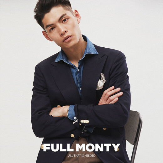 FULL MONTY布雷泽羊毛西装男士休闲修身西服外套轻商务单西 双排金扣6691 50