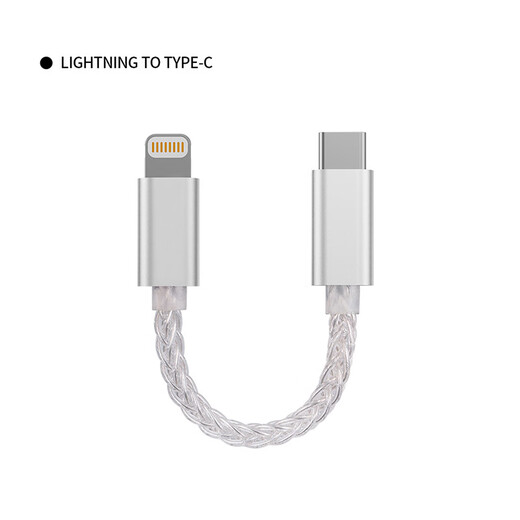 JCALLY OTG amp cable data cable Typec to Lighting small tail decoding special silver Apple cable c to L