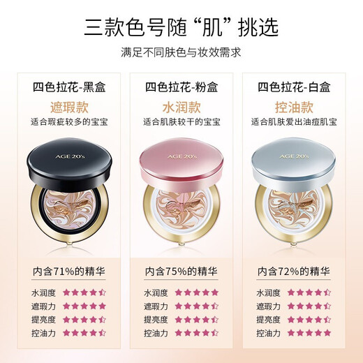Aekyung Age 20 s Aekyung Air Cushion BB Cream Four Colors Lahua Hydrating Concealer Foundation No. 21 SPF50+14g*2 Birthday Gift for Women