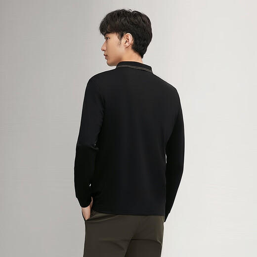 Qipai wool-containing men's long-sleeved Polo shirt autumn and winter fashion casual comfortable warm lapel top