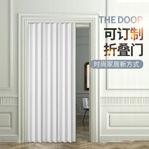 美克杰PVC折叠门商铺门厨房开燃气免打孔临时门推拉门简易门隔断门假门 普通款