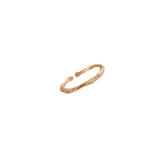 Mu Shen 18K gold plain ring opening adjustable index finger thin open ring
