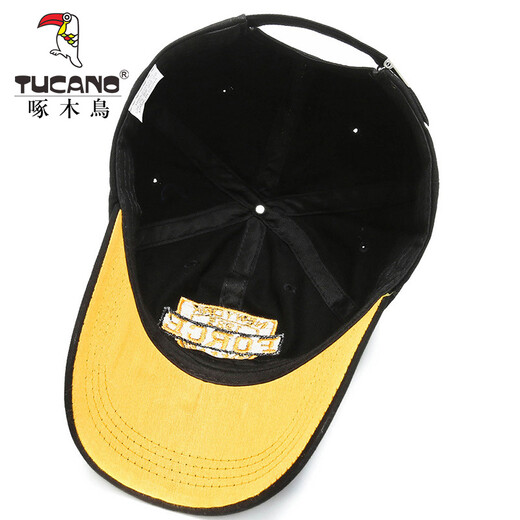 Woodpecker Baseball Cap All Seasons Men's Hat Embroidered Versatile Hat Men's Peaked Cap Trendy Black