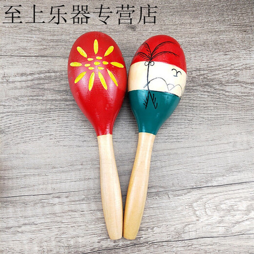 
Large wooden sand hammer Orff musical instruments Children's percussion instruments Kindergarten early education teaching aids Music Sand Ball Primary School Large sun flower blue sand hammer one length 24 cm solid wood