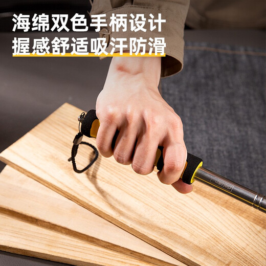 Deli empty drum hammer home inspection tool set thickened telescopic home inspection hammer knocking tiles acceptance room building inspection rod detection ring drum hammer 115cm extended upgrade version