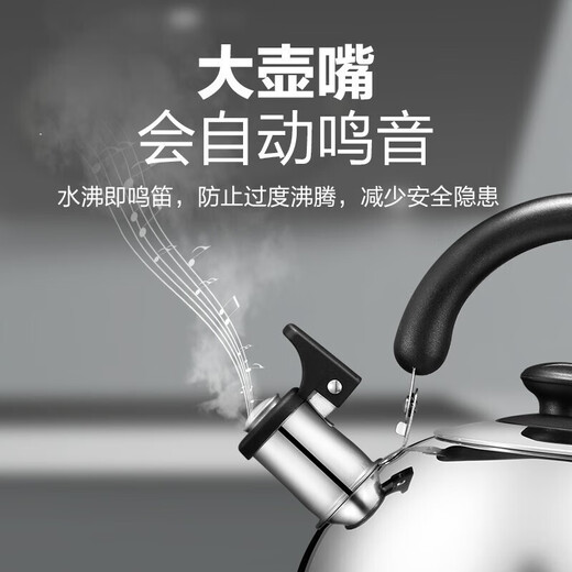 SUPOR kettle 304 stainless steel household whistle gas open flame special stainless steel whistle kettle 3L