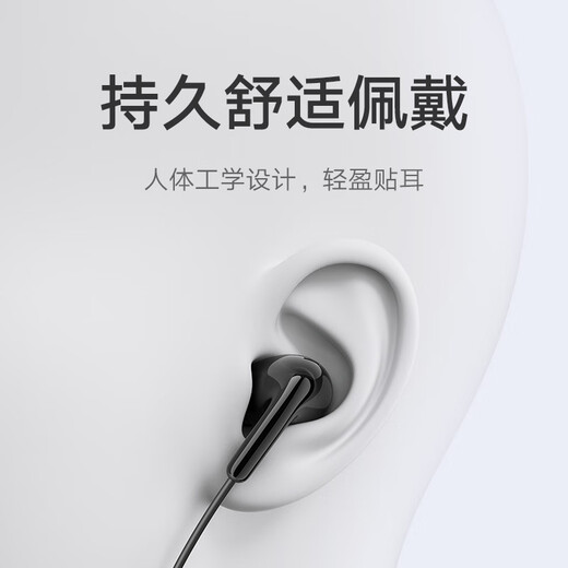 Xiaomi (MI) Type-C earphones wired earphones suitable for Xiaomi Huawei Honor OPPO vivo mobile phones PC computers Apple 15 and above models black