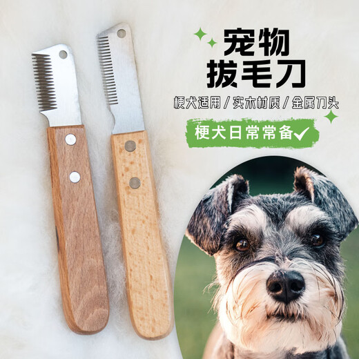 Terrier Plucking Knife West Highland Plucking Knife Pet Plucking Knife Schnauzer Bull Terrier Fox Hunting Plucking Knife Straight Shallow Teeth + Straight Deep Teeth + Hair Plucking Powder 42g