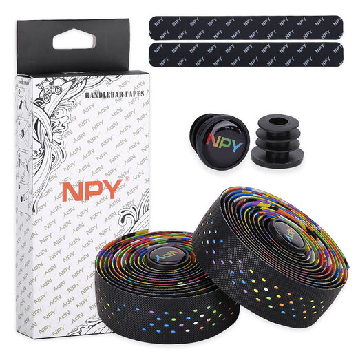 YGQZ road handlebar with bicycle thickened wrap handle with anti-slip sweat-absorbent shock-absorbing strap handle wrap cloth bent handlebar wrap black