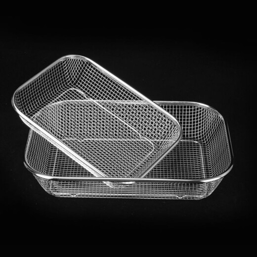 Stainless steel drain basket, square leaky vegetable basket, kitchen storage rack, chopsticks basket, fruit basket, fruit plate, drain basin, large vegetable basket