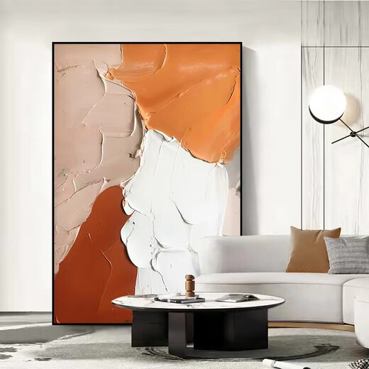 Whale Pati Living Room Decoration Painting Single Modern Simple Abstract Brushstroke Art Painting Entrance Hallway Hanging Painting Large Sofa Mural 753-2 70*100 Black Frame/Crystal Porcelain Painting