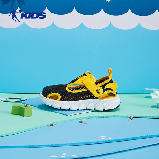 Jordan Qiaodan Kinderschuhe Baby Kinder Sandalen Jungen 2024 Sommerbabyschuhe atmungsaktiv nicht rutschfest