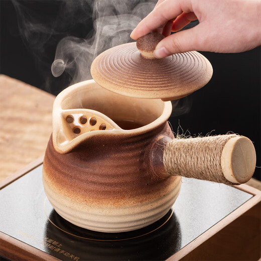 Las ollas y las ollas de arcilla Yuanminmine de Youshang se cocinan en la estufa y se pueden secar y asar. Té de leche de gran capacidad para el hogar, leche a la parrilla, té a la parrilla. 1000 ml. Imitación de tetera a leña con tapa. Se puede secar 701 ml (inclusive) -800ml (inclusive)