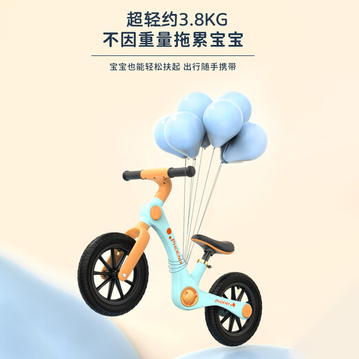 凤凰（Phoenix）儿童平衡车滑步车2-6岁学步车儿童平衡自行车 蓝色12寸+大礼包