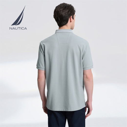 诺帝卡（NAUTICA）【单件直降】男装夏季款舒适休闲亨利领短袖POLO衫男KO3111 灰色0BB（231） M