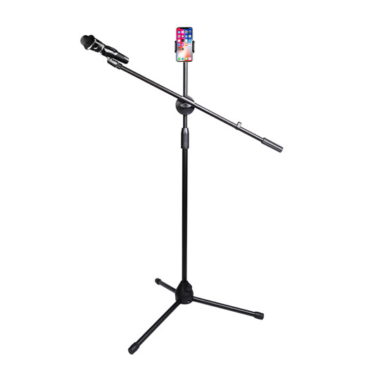 Papido Microphone Cantilever Floor Stand Metal Stand Tripod Professional Folding Portable Mobile Phone Live Broadcast Floor-Single Microphone