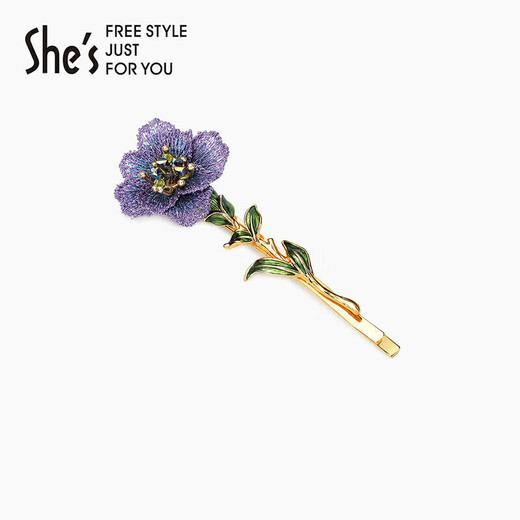 She s Forget-me-not embroidered flower hairpin light luxury oil drop leaf hairpin hair accessories birthday gift for girlfriend