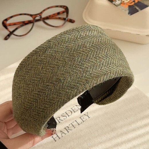 Mr. Ouyang's wide-brimmed hairband for women 2026 new style old money style high skull headband light luxury temperament widened hairpin headwear brown B00-303