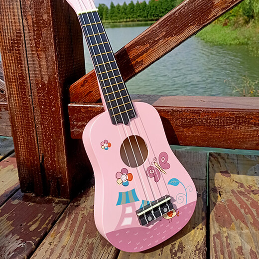 Han Qinxia 21 Cartoon hölzerne weibliche Musikinstrumente Kleine Gitarre kleine Gitarre Ukulele-Kinder-Einstiegs-Ukulele 21-Zoll-Weiß Kitty (verbesserte Version) 21 Zoll