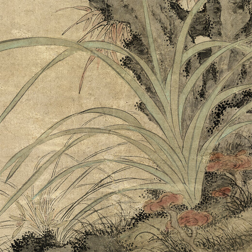 
Lu Guangwu Ruitu of the Yuan Dynasty Ancient Flower and Bird Painting Scroll of literati replica antique paintings Chinese hanging paintings Yuan Ni Zan Qiu Shuyun stone picture 12602 50X105 cm (spraying painting heart size)