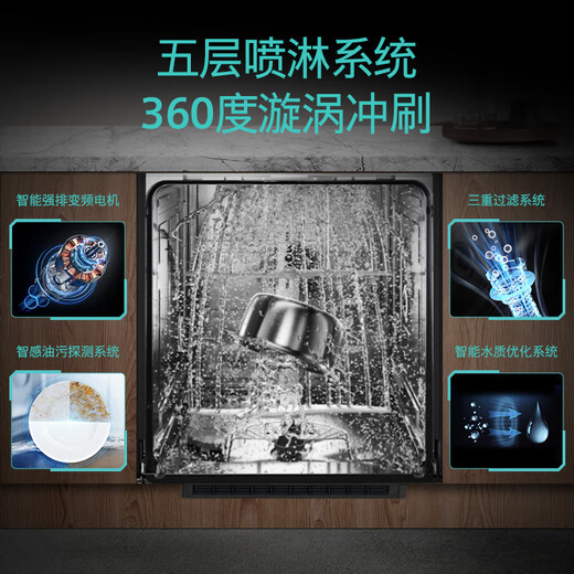 SIEMENS all-purpose cabin dishwasher embedded 16 sets large capacity dynamic circulation drying 96h UV sterilization storage super first-class water efficiency SJ53HS00MC without door panel