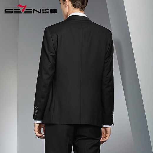 Qipai men's no-iron suit 2025 autumn new business formal wear antibacterial groom and best man wedding suit dress black no-iron 44 B 165/88B
