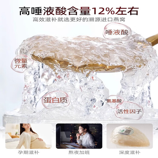 Bird's Nest tasses séchées pour les femmes enceintes importées d'Indonésie, l'origine des nids d'oiseau sec spécial pour les nids d'oiseau pour les femmes post-partum ne nourrissait pas la boîte de cadeaux nutritionnels 100g de nid d'oiseau (cadeau de miel + sac cadeau