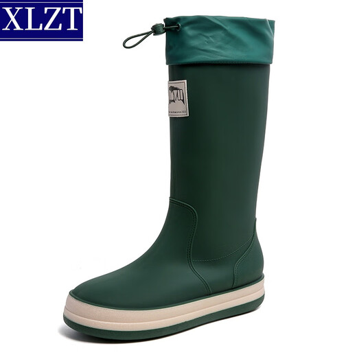 XLZT Mode japanische und koreanische hohe Röhrchenpaar Regenschuhe im Freien vielseitige wasserdichte Schuhe der Frauen wasserdichte Körperschwanzschuhe Schwarz 38 (240 mm)