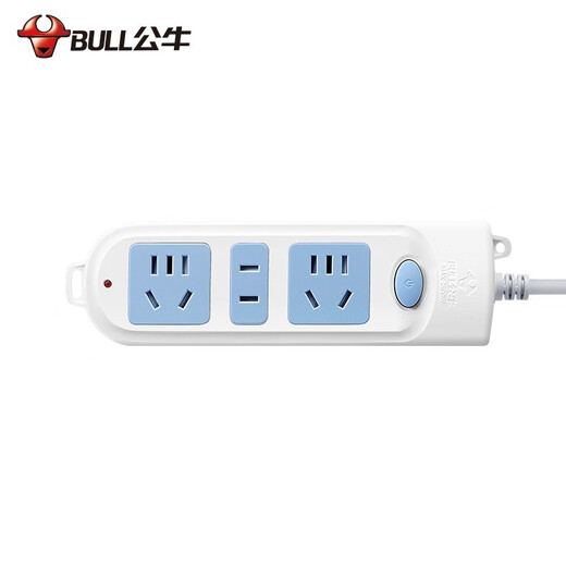 Bull (BULL) socket new national standard two-position master control switch 2-position dormitory socket plug-in strip strip strip plug-in strip strip GN-612 3-position master control-5 meters