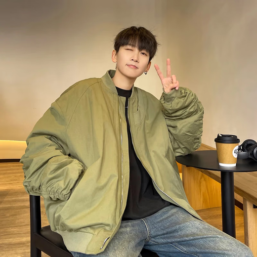 DIGADA CARDING COUPLE VESOINS MENS MEN'S Spring and Automne Style Vintage Baseball Uniforme Alpha MA1 Veste pilote LTT - 7374 Gray M
