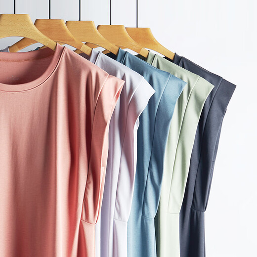 
Fenten pajamas sleeveless nightgown in summer new thin cotton loose casual home ladies with cups without wearing bra 12603 bean green M [recommended 90-115 Jin [Jin equals 0.5 kg]]