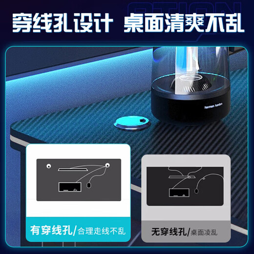 Selected computer desk desktop home e-sports game table double office desk desk simple study desk writing desk thickened carbon fiber texture-120CM recommended by the store manager